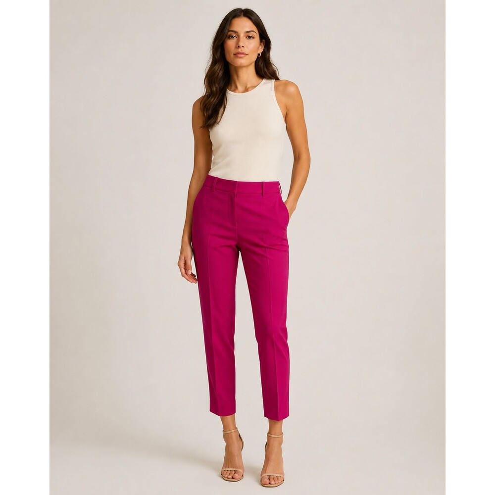 Theory Treeca 2 Suiting Wool Cropped Pants Carnation Pink Size 0 NWT